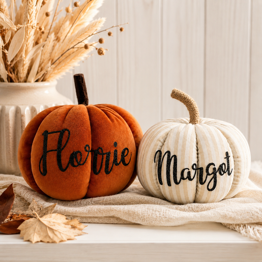 Personalised Pumpkin 17cm – Family Name Autumn Pumpkin Decoration