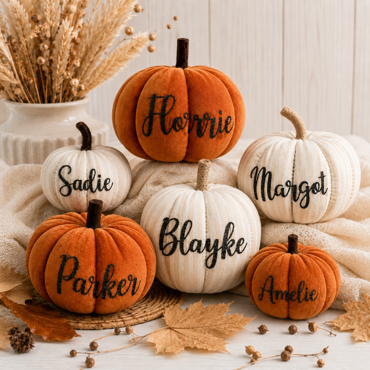 Personalised Pumpkin 12cm – Family Name Autumn Pumpkin Decoration