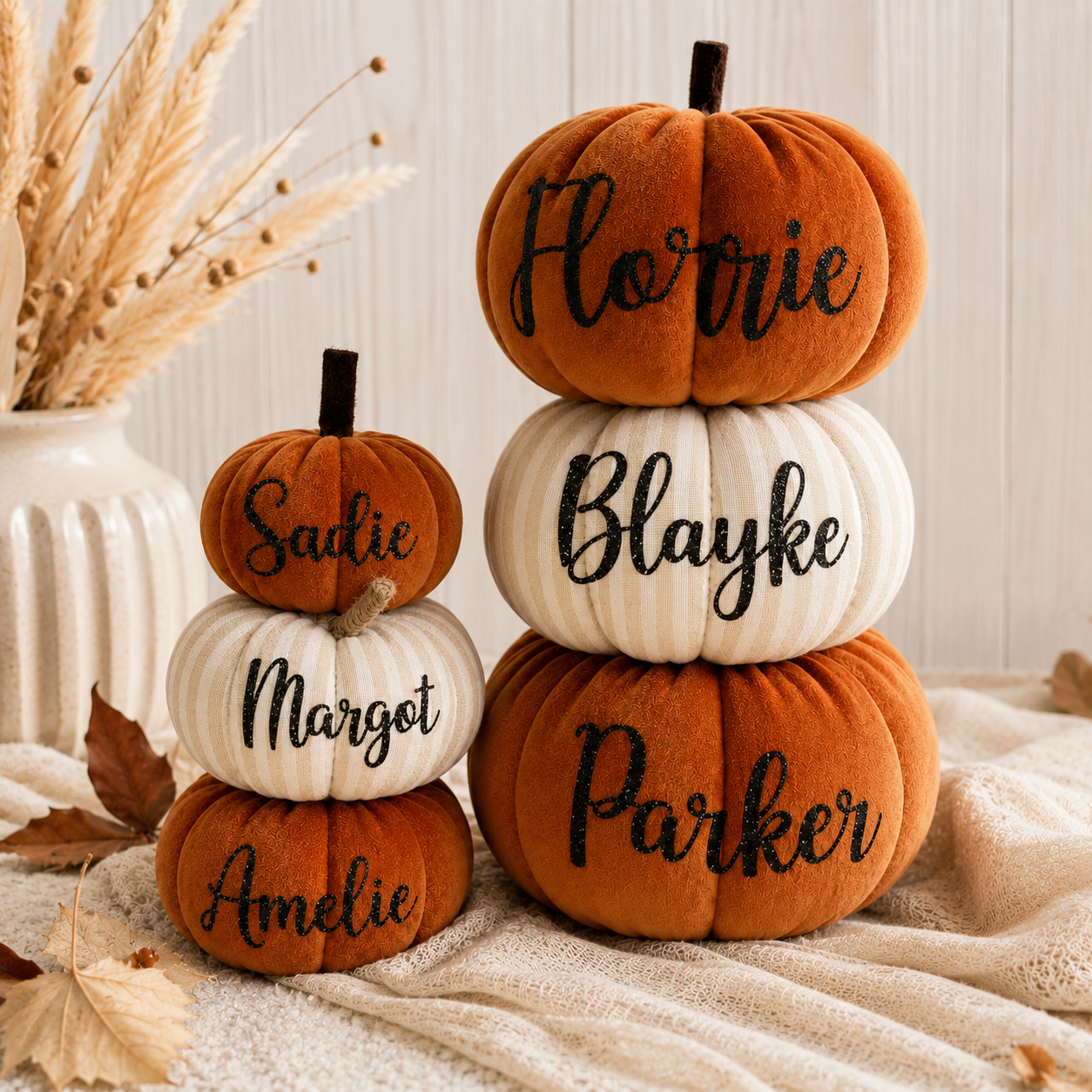 Personalised Pumpkin 12cm – Family Name Autumn Pumpkin Decoration