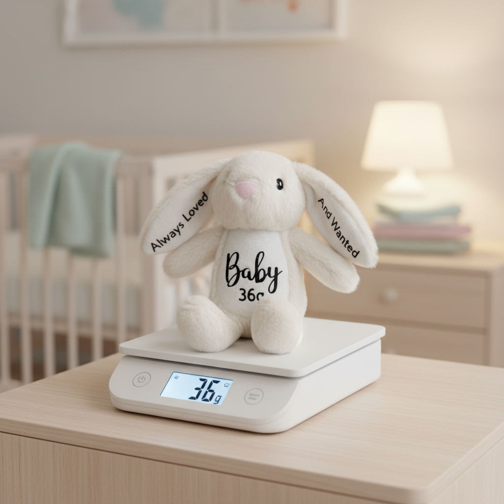Tiny Cream Bunny Birth Miscarriage Weight Keepsake | MargotLoves