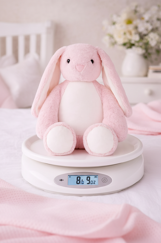 Pink Bunny Birth Weight Keepsake | MargotLoves