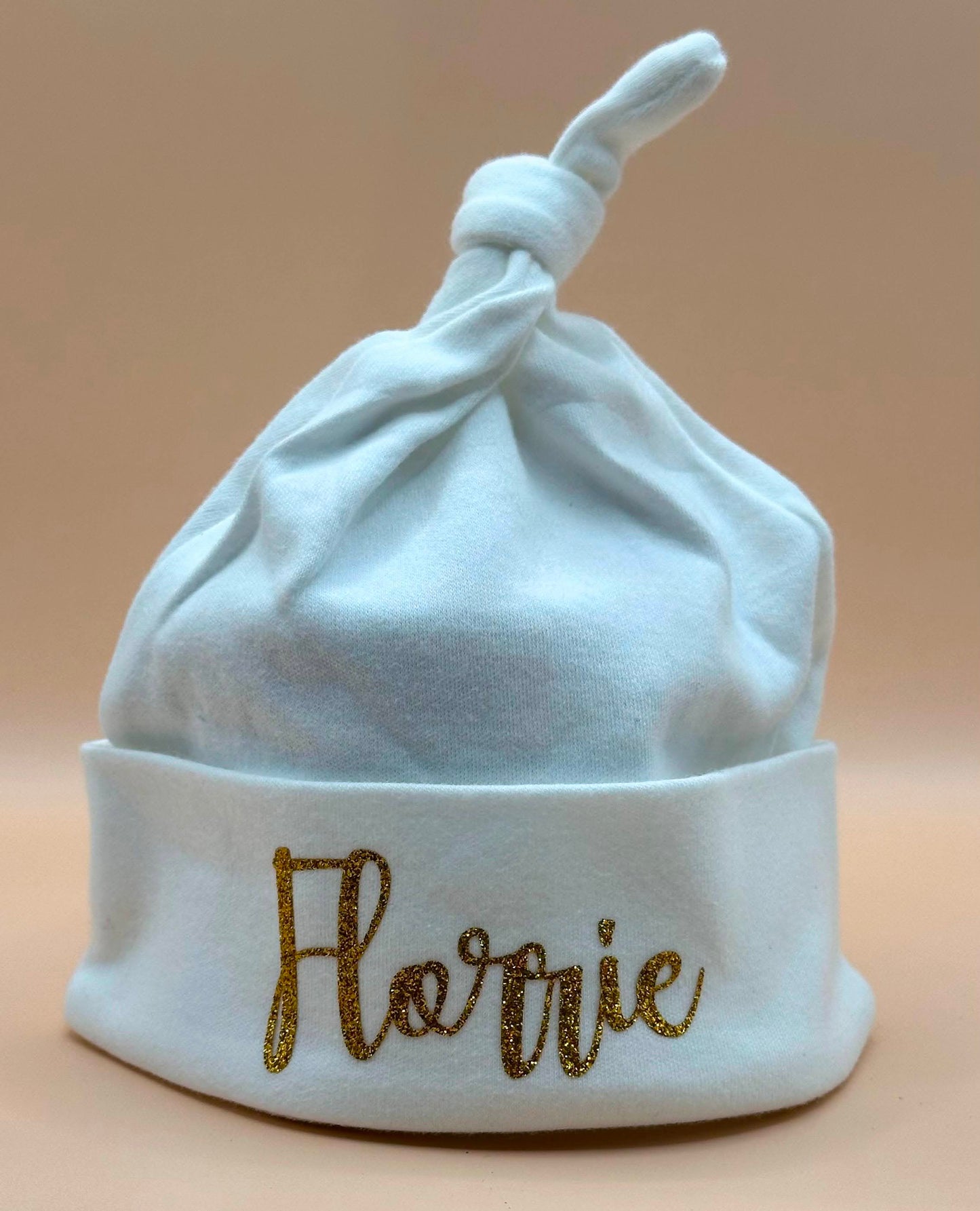 Personalized Newborn Hat - White